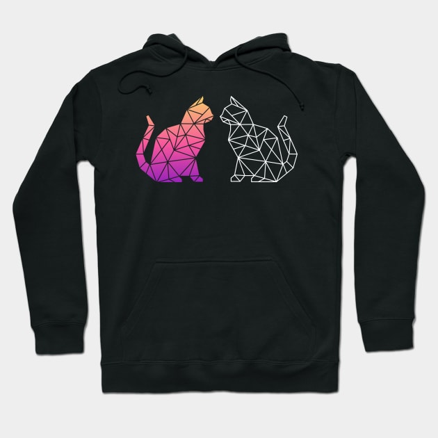 geometric cat Hoodie by A tone for life